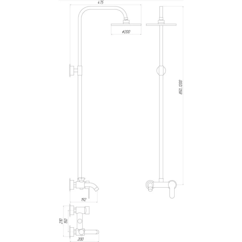 Душова система Globus Lux Lazer GLLR-1111 хром- Фото 4